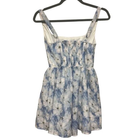 Lulus Truly a Cutie Light Blue Floral Organza Bustier Romper size XS - Picture 3 of 5